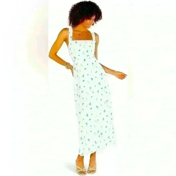 NWT! SHOW ME YOUR MUMU MARMONY MIDI DRESS in BLUE WHITE FLORAL PRINT SIZE XXL - Picture 1 of 6